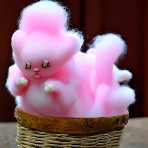 Prompt: cute cotton candy made out of kittens