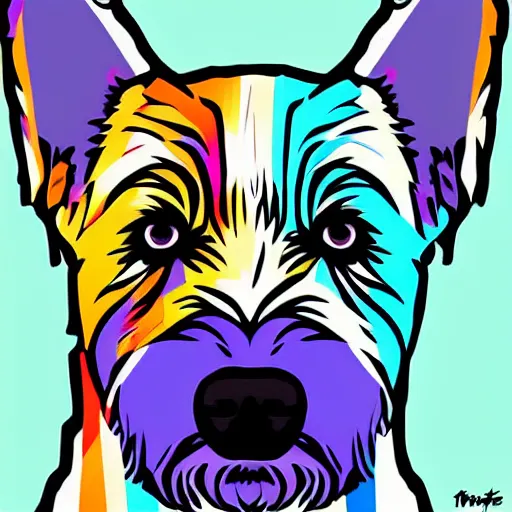 Image similar to pop art of a westie