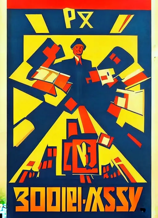 Image similar to soviet propaganda poster of phrase'avoid all boxes ', socialist realism. by alexander zelensky, viktor deni, havrylo pustoviyt