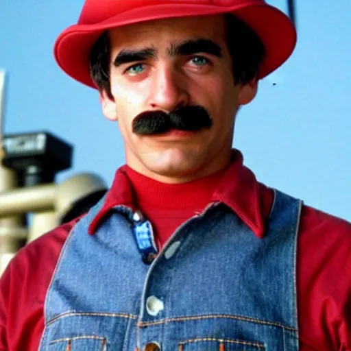 Prompt: young sam elliott as mario from the live action mario bros movie