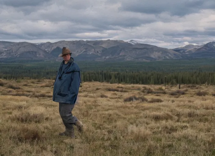 Image similar to First image from Kelly Reichardt's new film Blackadar, starring Mark Rylance as a thrill-seeking alcoholic retiree in a mountain town in 1970s Idaho. Cinematography by Dan Laustsen, shot on Kodak Vision 200T. 8k print.