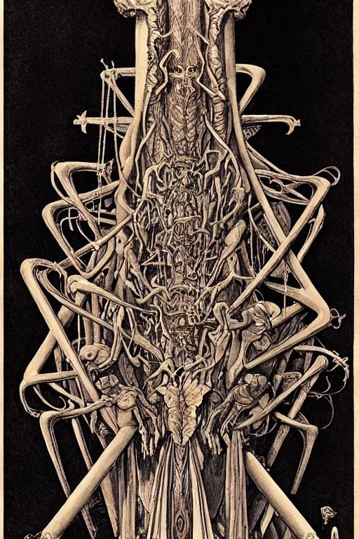 Prompt: occult diagram of a twisted evil pipe organ in the style of wayne barlowe, gustav moreau, goward, Gaston Bussiere and roberto ferri, santiago caruso, ((jose gabriel alegria sabogal)), composition by austin osman spare!