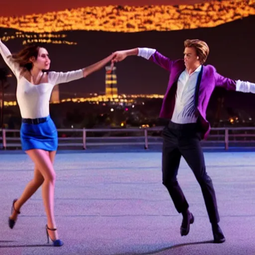 Prompt: Jamie Campbell Bower and Ana de Armas in La La Land (2016)