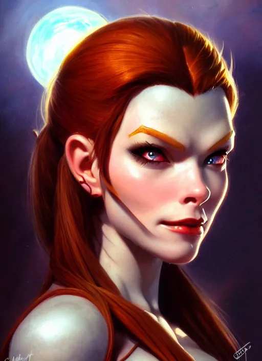 Image similar to cute brigitte from overwatch, fantasy, fantasy art, character portrait, portrait, close up, highly detailed, intricate detail, amazing detail, sharp focus, vintage fantasy art, vintage sci - fi art, radiant light, caustics, by boris vallejo