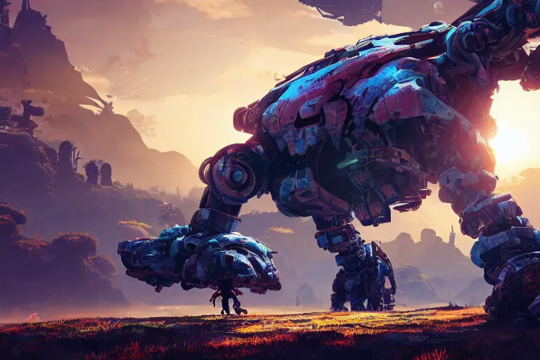 Image similar to shellsnapper machine mecanical creature robot of horizon forbidden west horizon zero dawn bioluminiscence global illumination ray tracing hdr fanart arstation by ian pesty and alena aenami artworks in 4 k