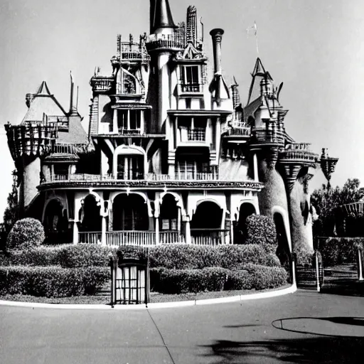 Prompt: the haunted mansion at disneyland designed by gaudi