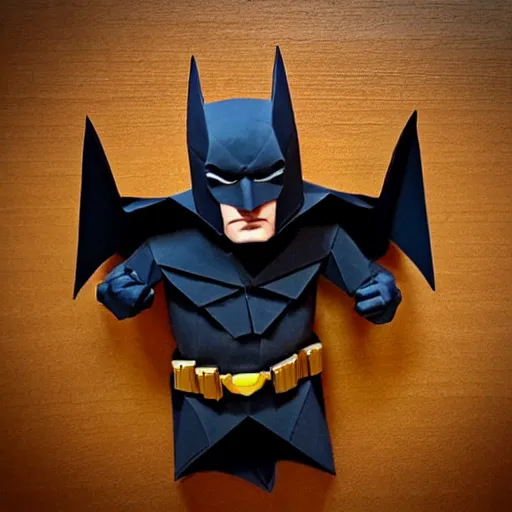 Prompt: batman origami, highly detailed