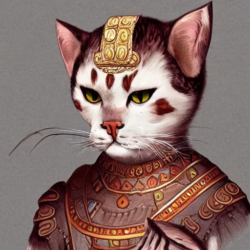 Prompt: illustration of the roman emperor augustus neko man half cat, character design, art station, epic, elegant, masterpiece of laurie rowan