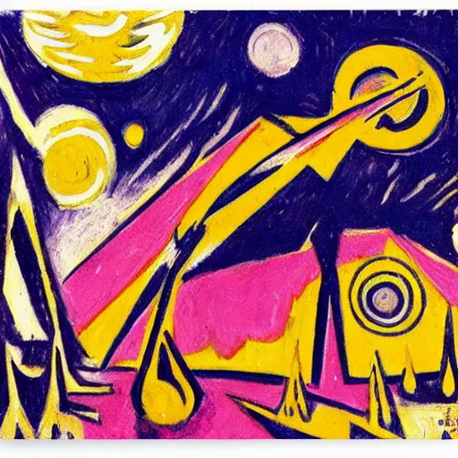 Image similar to Liminal space in outer space by Ernst Ludwig Kirchner