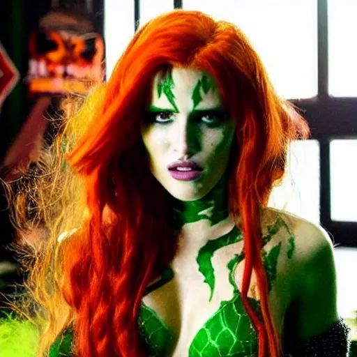 Prompt: “Bella Thorne as poison Ivy in Batman movie”