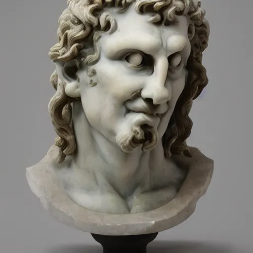 Image similar to marble bust of a demon