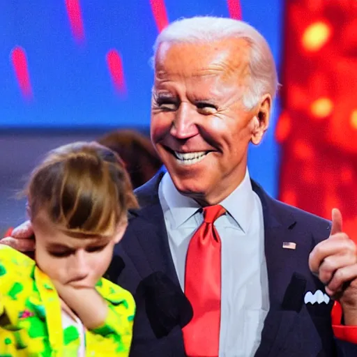 Prompt: joe biden slimed at the kids choice awards