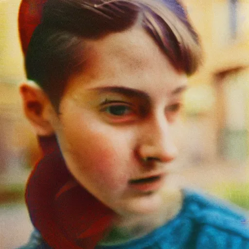 Prompt: analog medium format bokeh portrait in brooklyn, 1 9 6 0 s, high - key colourful photography, photographed on expired film, detailed photograph