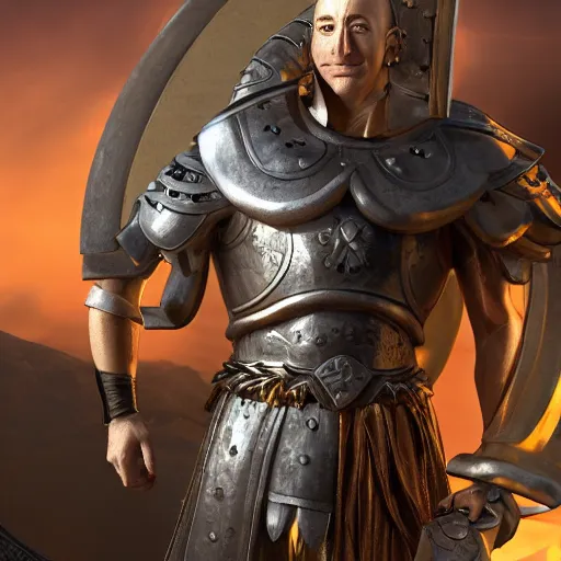 Prompt: Jeff Bezos as a Greek Warrior, hyperrealistic, octane render, stunning lighting, full body