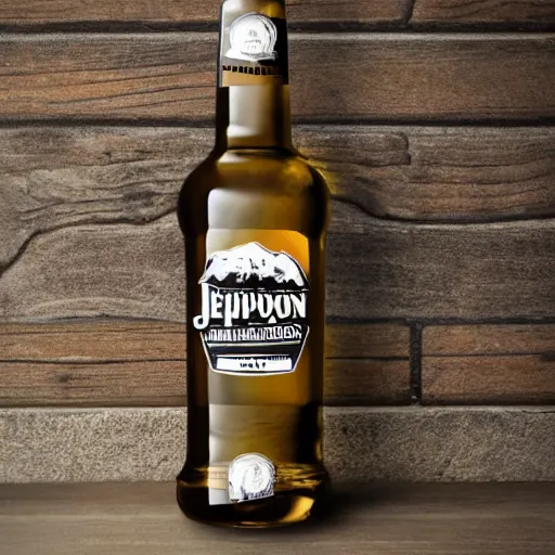 Prompt: a new design of the jeppsons malort bottle