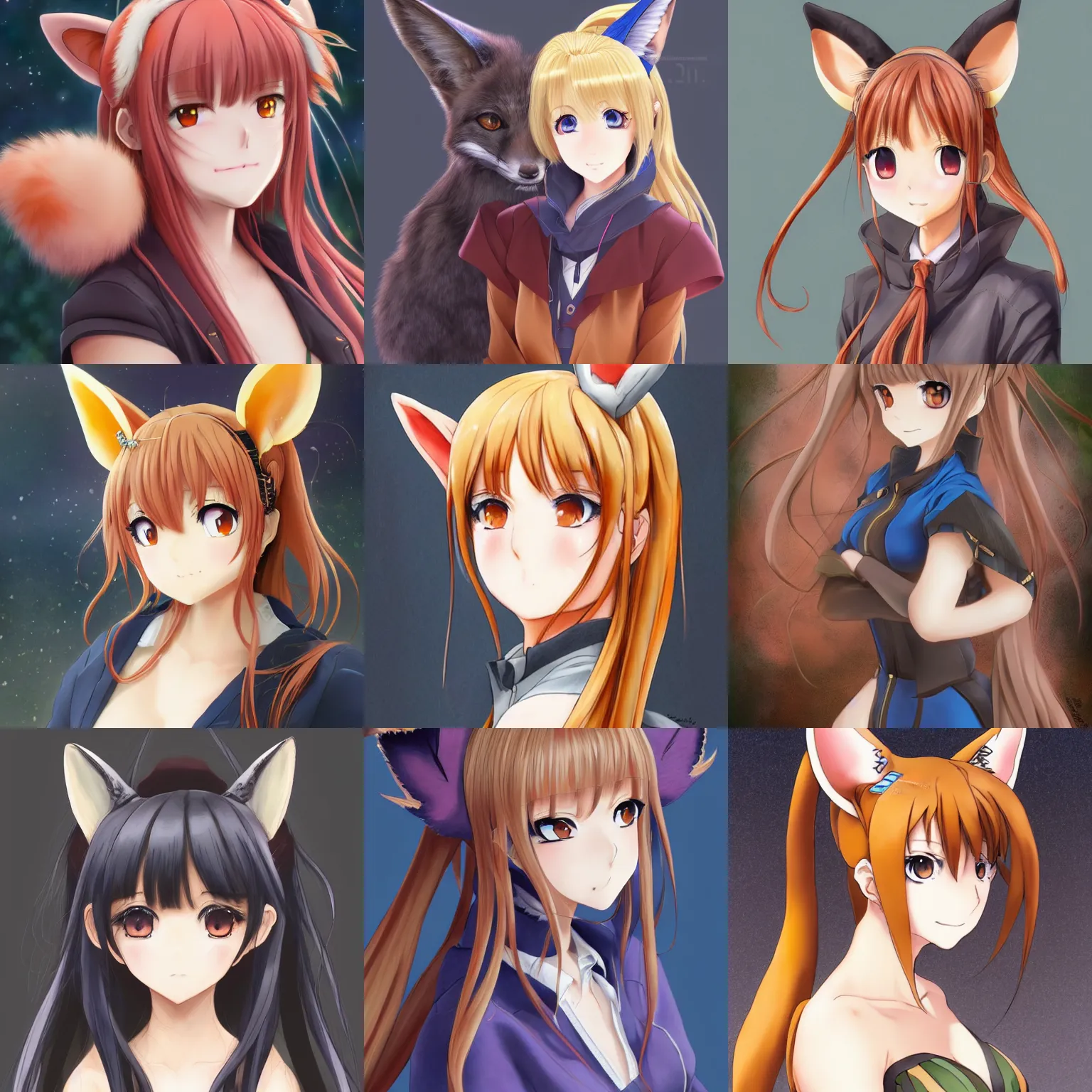 Prompt: A highly detailed, realistic, professional anime portrait of a beautiful woman with fox ears, by Shinichirou Otsuka, Shingo Adachi, and Sakimichan, popular isekai anime, trending on artstation, pixiv