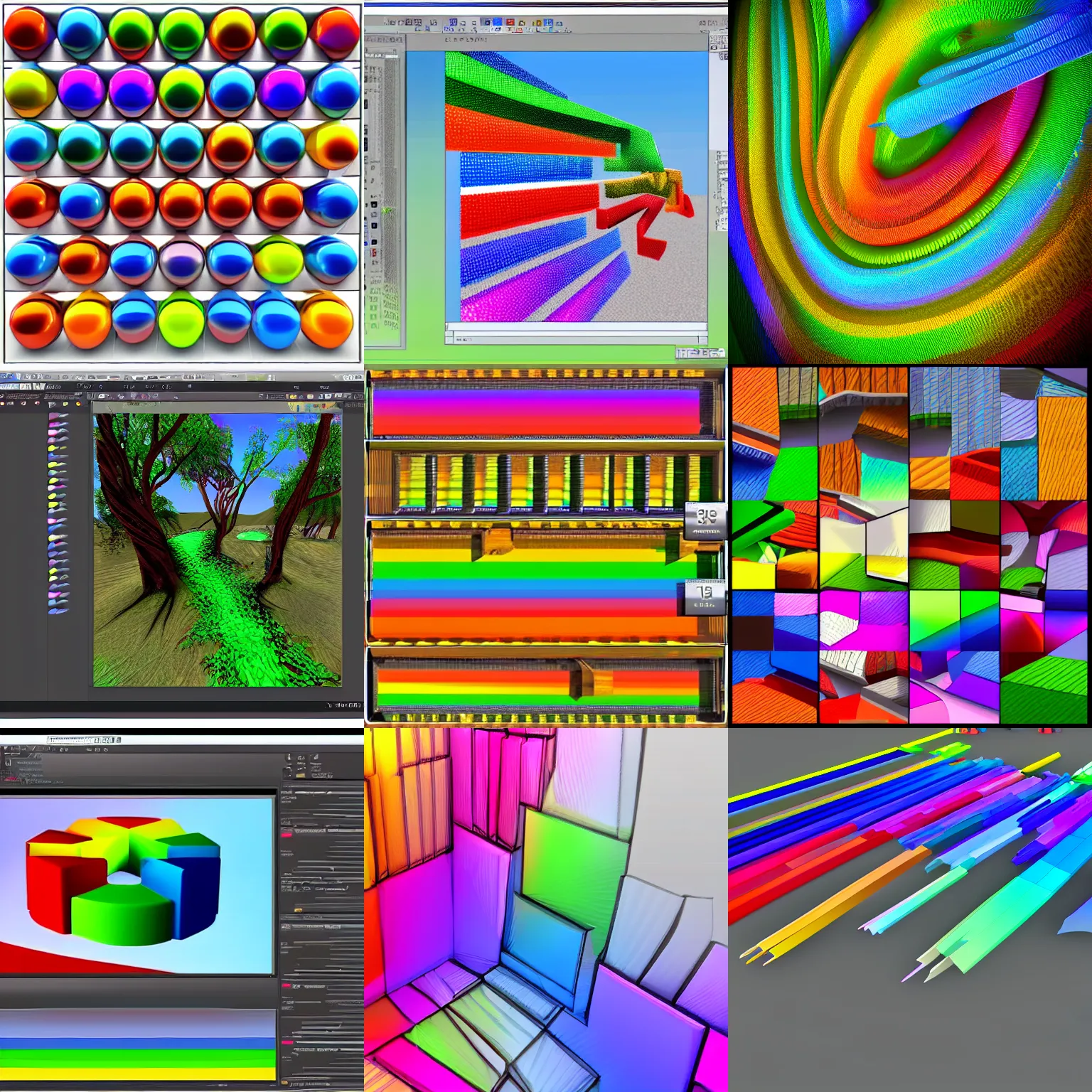 Prompt: 3 d graphics 2 5 6 colors