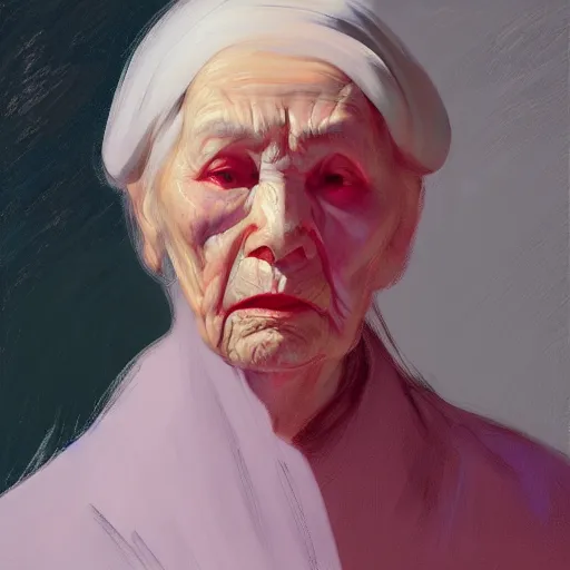 Image similar to yanjun cheng portrait of an old woman