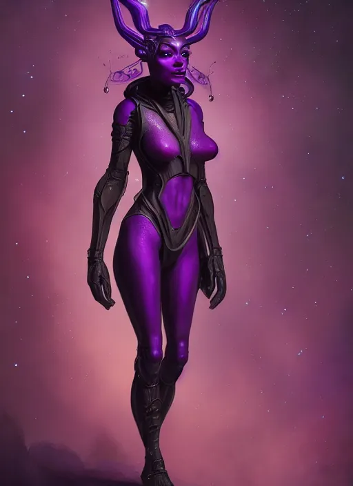 Image similar to full body young woman : : purple galactic obsidian punk : : weta disney pixar movie still photo : : hi - fructose, sci fi, fantasy, decadent highly - detailed digital painting, full length shot, golden ratio, octane render, artstation, smooth, sharp focus, artgerm, mucha, loish, wlop, gogo : :