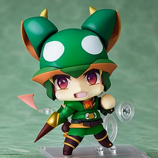 Image similar to teemo league of legends, an anime nendoroid of teemo, figurine, detailed product photo