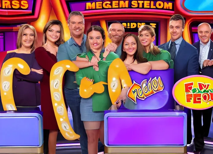 Image similar to the episode of Family Feud where everyone gets covered with nickelodeon slime hd