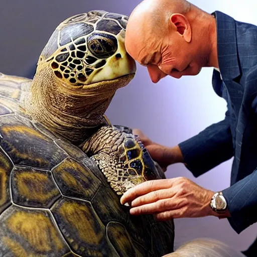 Image similar to a close up of servants applying Turtle Wax to the top of Jeff Bezos head to increase its shine. Hyper realistic, photorealism.