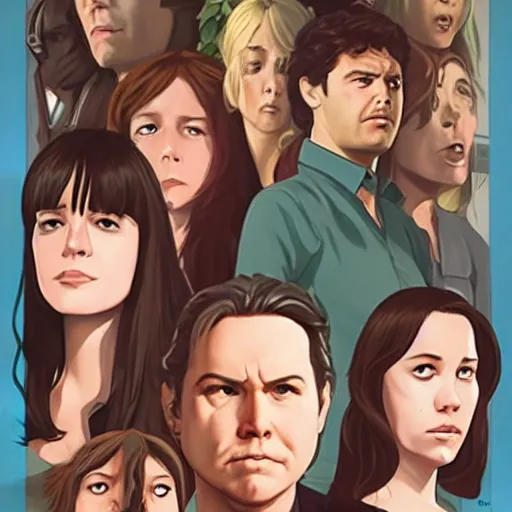 Image similar to attack of the killer melons, poster movie, by phil noto