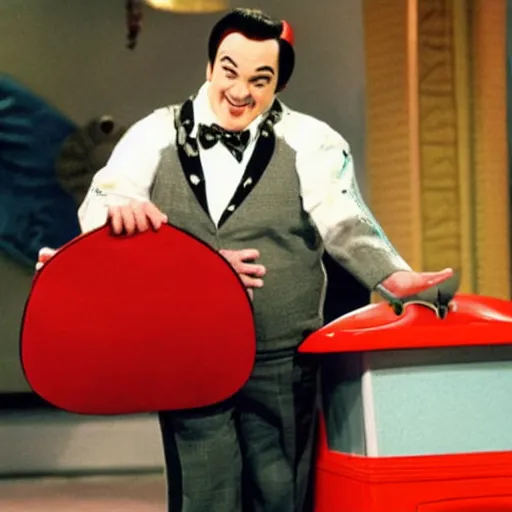 Image similar to jack black as peewee herman, peewee's playhouse, tv still