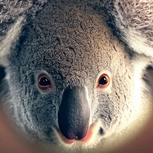 Prompt: portrait of a koala, muscular, wild, D&D, fantasy, intricate, cinematic lighting, highly detailed, digital painting, artstation, concept art, smooth, sharp focus, illustration, art by Hajime Sorayama