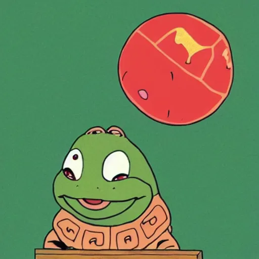 Image similar to a crying turtle by a crying richard scarry