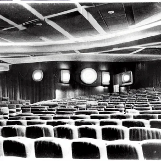 Image similar to retro photo of the interior of a movie theater