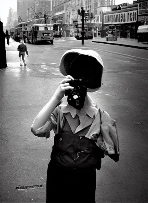 Prompt: street photography by vivian maier. professional photography.