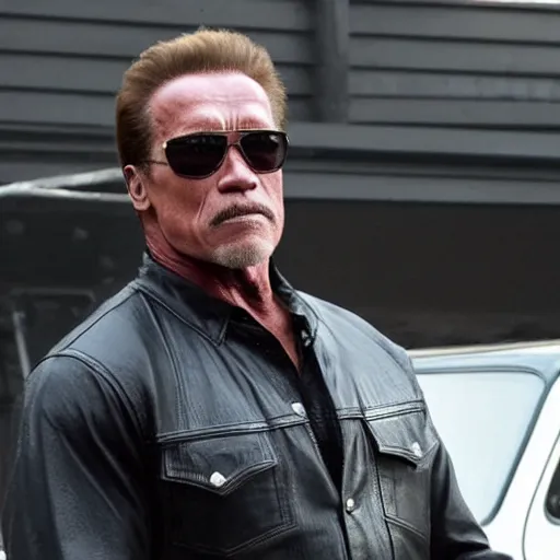 Image similar to Arnold Schwarzenegger in Sons of anarchy very detail4K quality super realistic