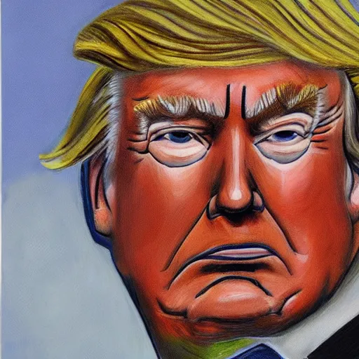 Image similar to a portrait of donald trump in the style of dekooning