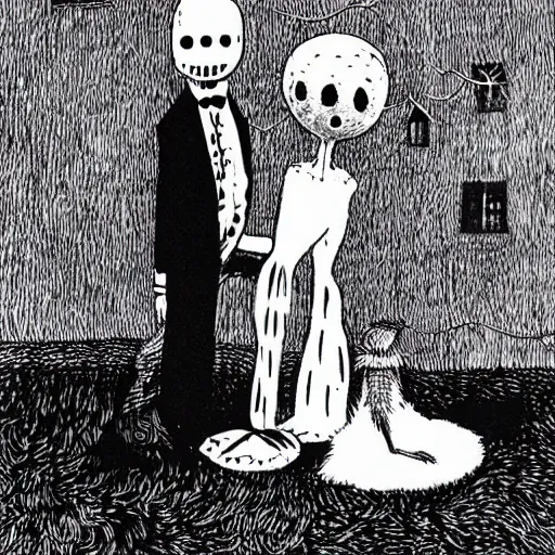 Image similar to a picture by edward gorey