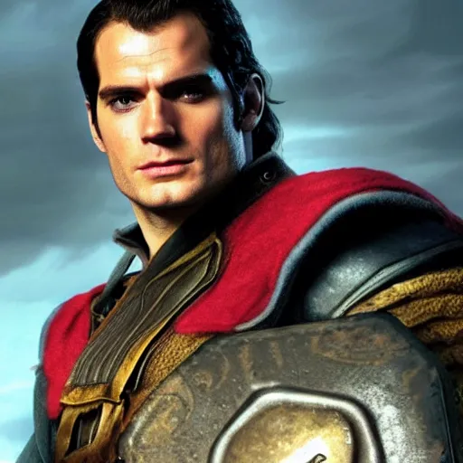 Image similar to Henry Cavill as a character in world of Warcraft