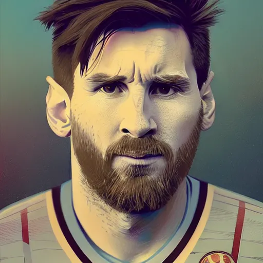 Prompt: Lionel Messi profile picture by Greg Rutkowski, asymmetrical, Organic Painting , Matte Painting, geometric shapes, hard edges, street art, trending on the artstation:2 by Sachin Teng:4