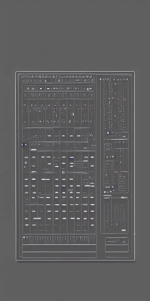 Prompt: illustration vector art of a midi controller against a fully blank black background, simple, no detail