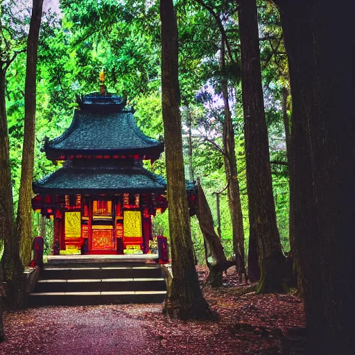 Image similar to a temple in the woods