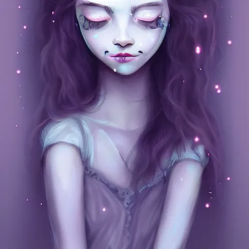 Prompt: beautiful ghost girl, digital art