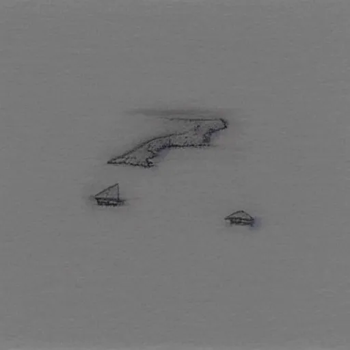 Image similar to minimalistic drawing of a island in the middle of the ocean, birdseye view, drawn by davinci, beautiful drawing, award winning picture, incredible.