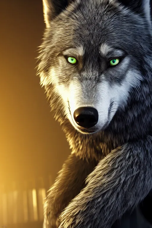 Prompt: a wolf wearing a black hoodie, Pixar style, 3D render, octane render, unreal engine 5, path tracing, cute, Disney style, 4K, natural lighting, high quality, highly detailed, low poly,