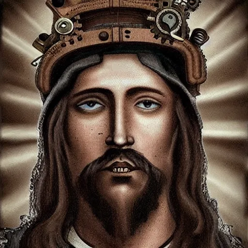 Prompt: steampunk Jesus