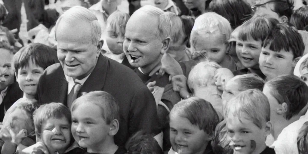 Image similar to John Paul II with a smirk on his face surrounded by children