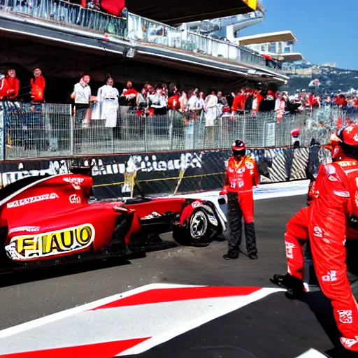 Image similar to monte carlo grand prix pit lane fire