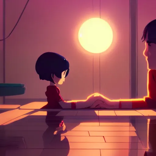 Image similar to an untold love story, cory loftis, james gilleard, atey ghailan, makoto shinkai, goro fujita, studio ghibli, rim light, exquisite lighting, clear focus, very coherent, plain background