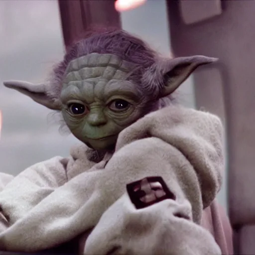 Prompt: yoda in a star trek movie, realistic details, movie shot, 8k