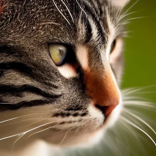 Image similar to a closeup photo of a cat with a really long nose,