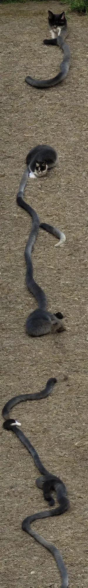 Prompt: a very, very long cat