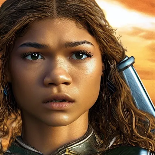 Prompt: Zendaya in Vinland Saga